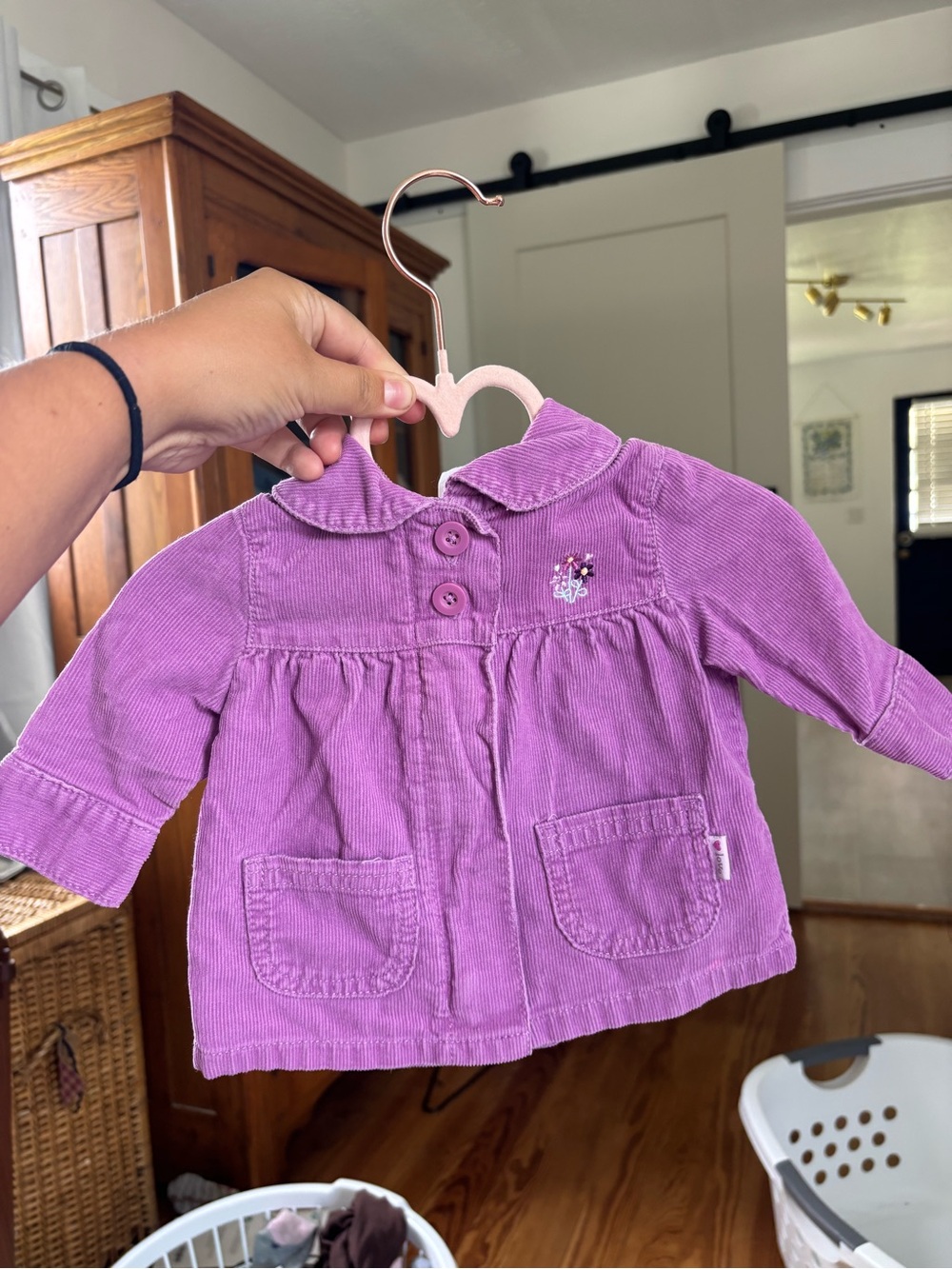 Carter's Lavender Corduroy Jacket with Hidden Front Details